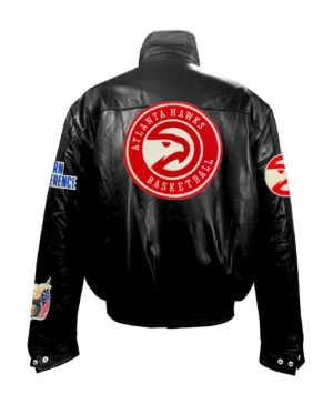 Alternative view of Atlanta Hawks Jeff Hamilton Full Leather Puffer Jacket
