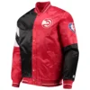 Atlanta Hawks Leader Satin Varsity Jacket Black & Red