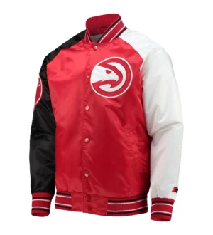 Atlanta Hawks Reliever Satin Varsity Jacket Tri Color