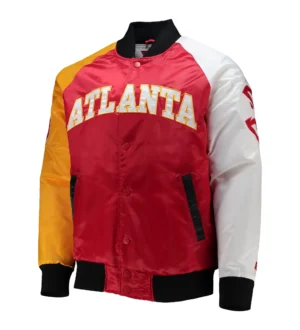 Atlanta Hawks Reliever Team Players Satin Varsity Jacket