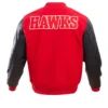 Atlanta Hawks Old English Wool & Leather Varsity Jacket - Image 2