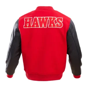 Alternative view of Atlanta Hawks Old English Wool & Leather Varsity Jacket