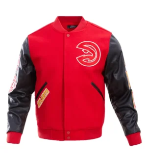 Atlanta Hawks Old English Wool & Leather Varsity Jacket
