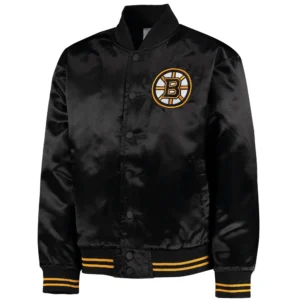 Women's Boston Bruins Gifted Goalie Satin Varsity Jacket