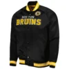 Boston Bruins Full-Snap Satin Varsity Jacket