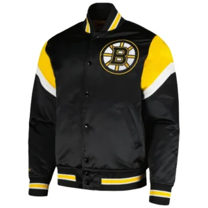 Boston Bruins Cooperstown Heavyweight Satin Varsity Jacket