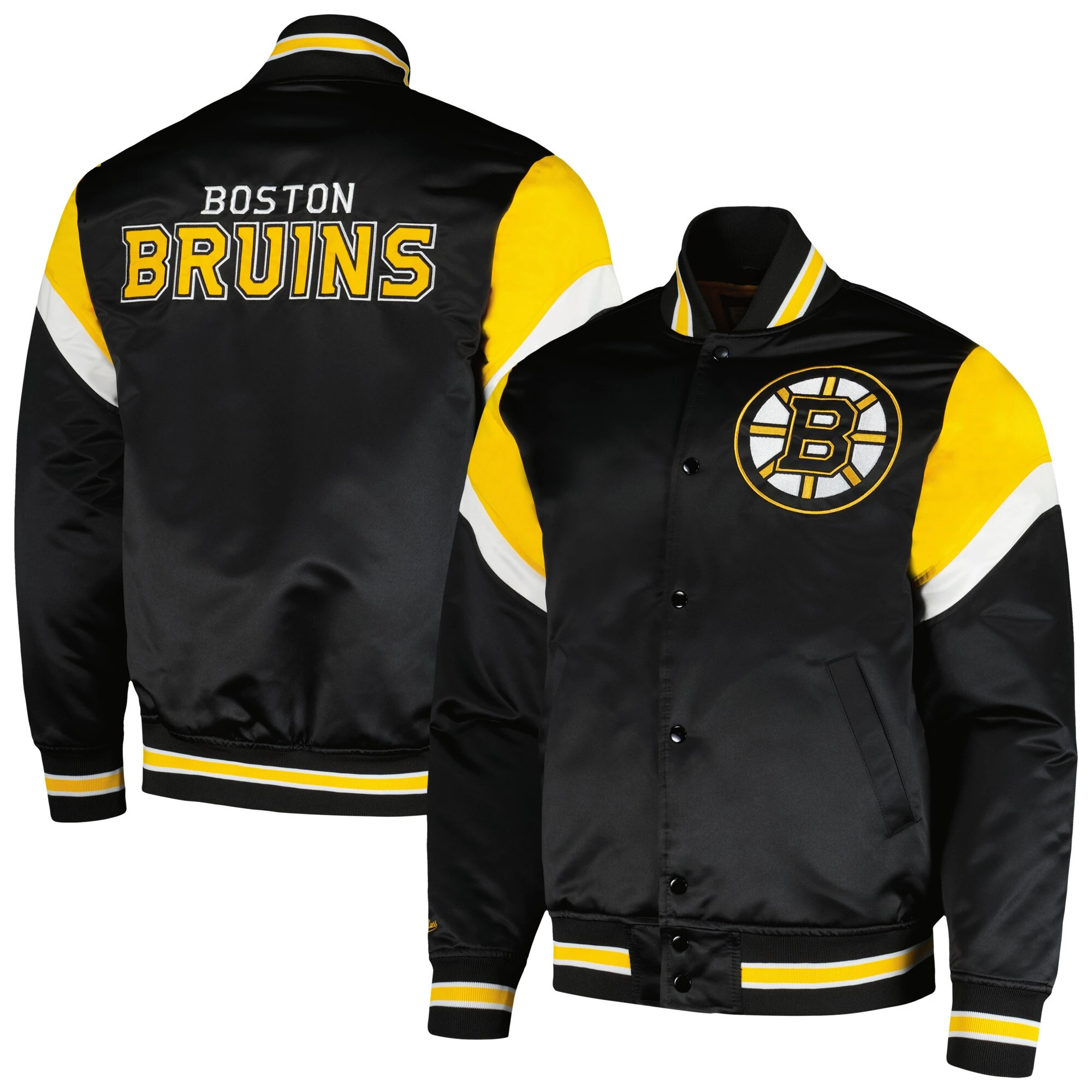 Boston Bruins Cooperstown Heavyweight Satin Varsity Jacket - Image 3