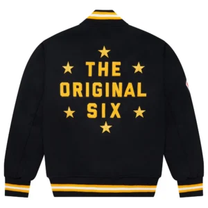 Alternative view of Boston Bruins OVO Black Full-Snap Varsity Jacket