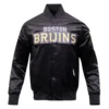 Boston Bruins Classic Black Satin Varsity Jacket