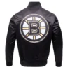 Boston Bruins Classic Black Satin Varsity Jacket - Image 4