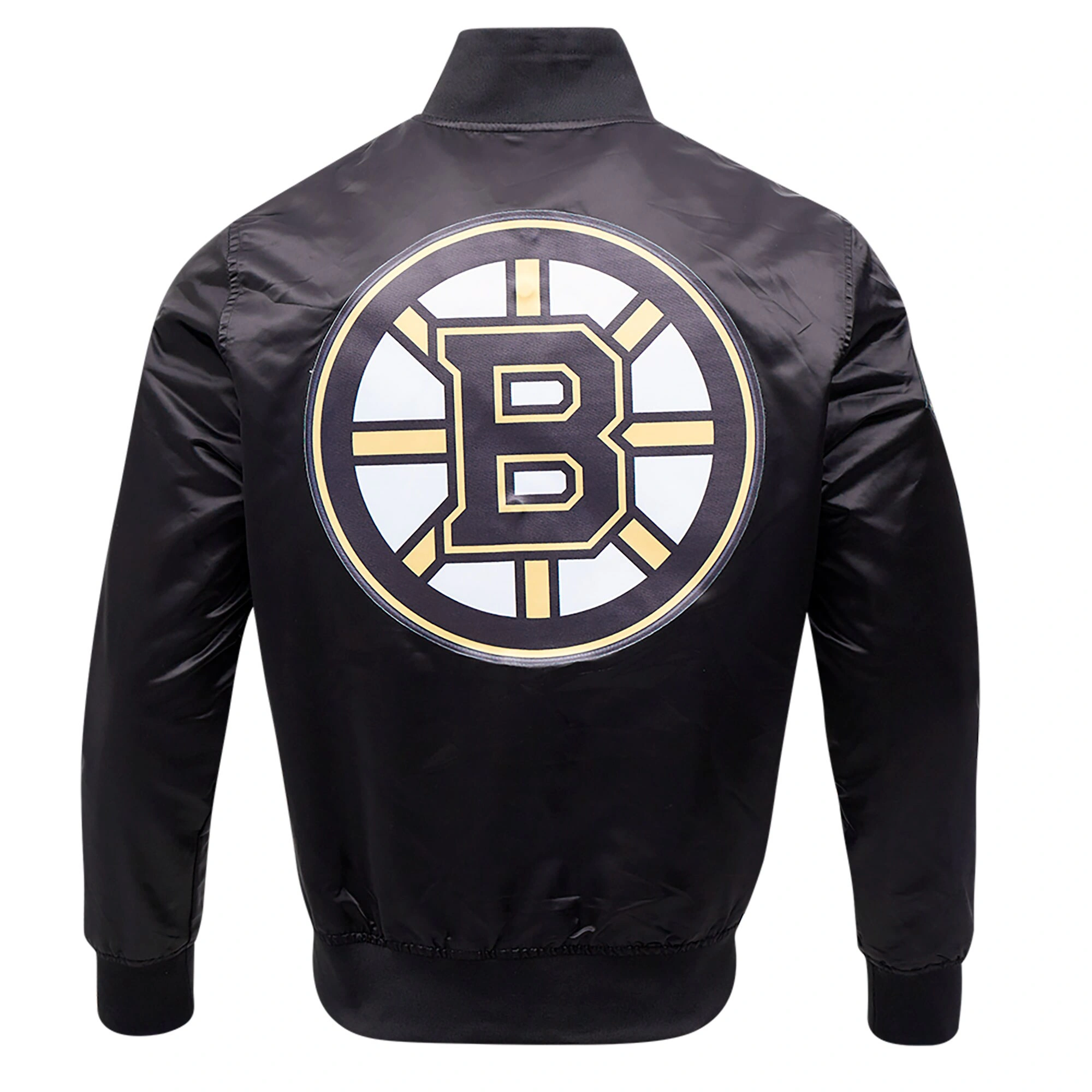 Boston Bruins Classic Black Satin Varsity Jacket - Image 4