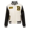 Women's Boston Bruins Retro Classic Wool & Leather Varsity Jacket