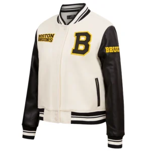 Alternative view of Women's Boston Bruins Retro Classic Wool & Leather Varsity Jacket