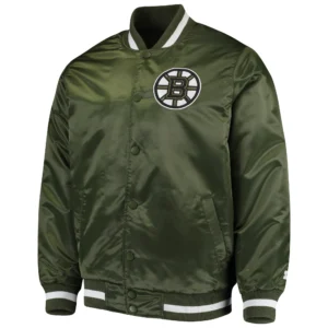 Boston Bruins Locker Room Satin Varsity Jacket