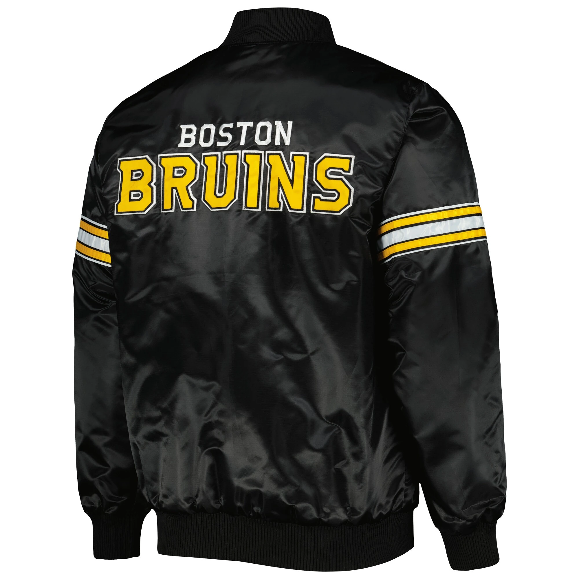 Boston Bruins Pick & Roll Satin Varsity Jacket - Image 2