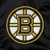 Boston Bruins Pick & Roll Satin Varsity Jacket - Image 3