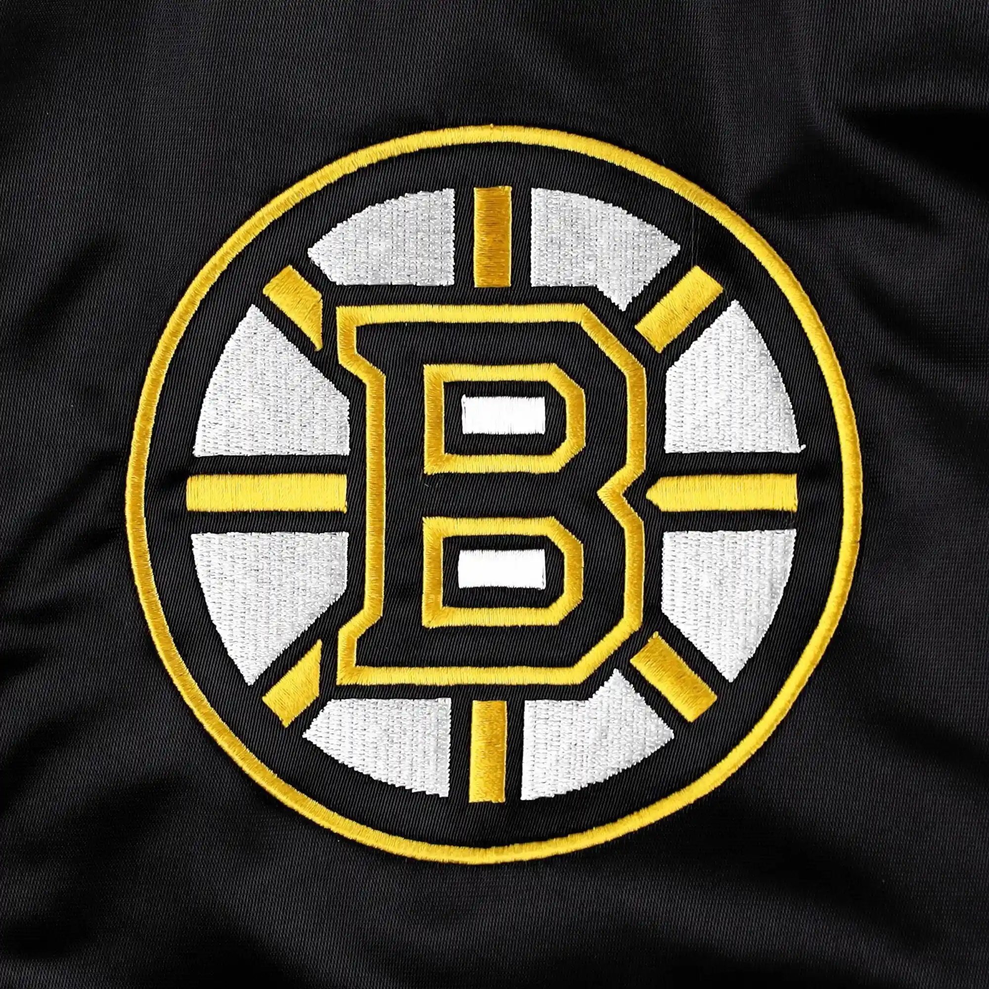 Boston Bruins Pick & Roll Satin Varsity Jacket - Image 3
