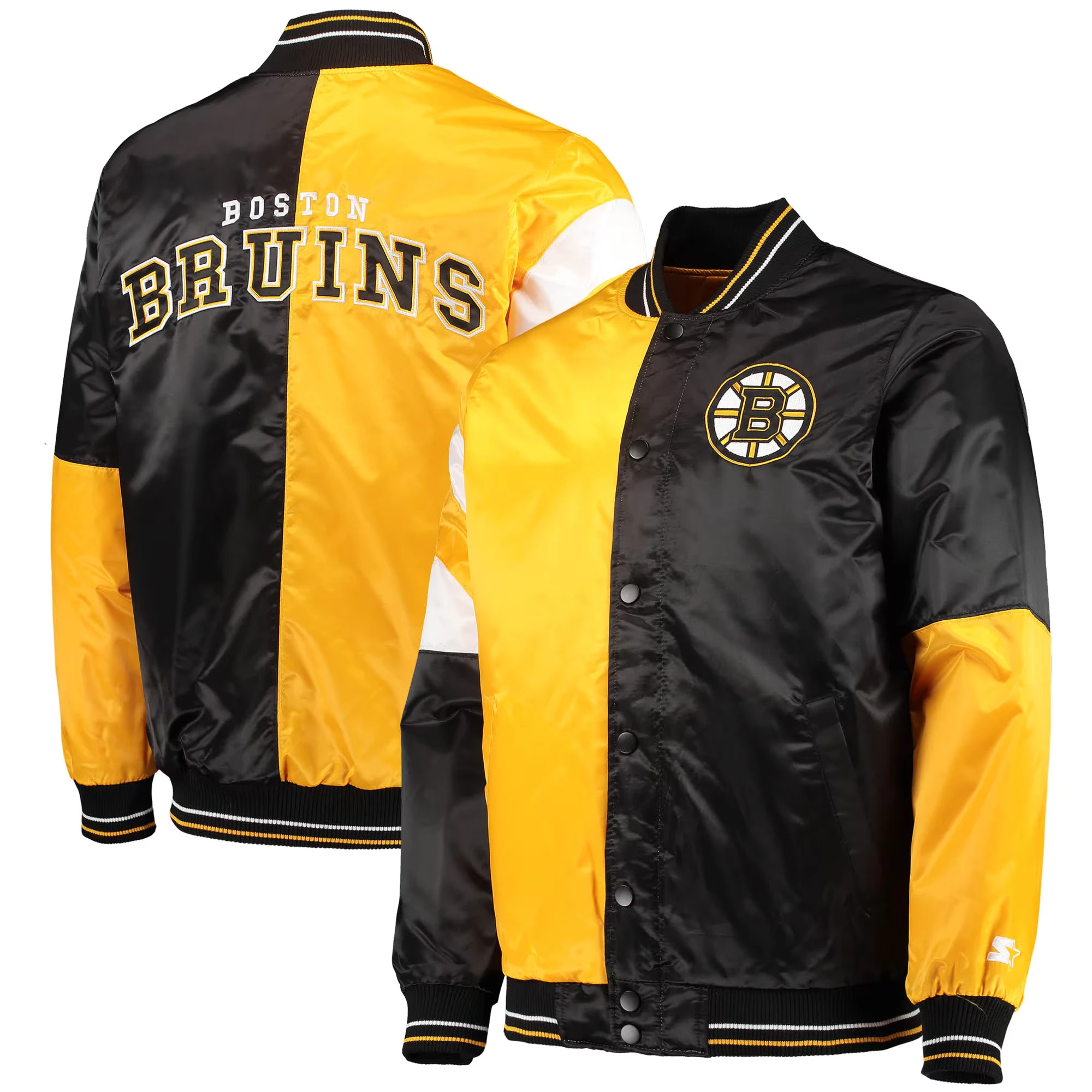 Boston Bruins The Leader Satin Varsity Jacket - Image 4