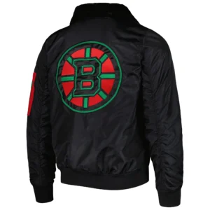 Alternative view of Boston Bruins History Month Black Varsity Jacket