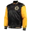 Boston Bruins The Enforcer Black and Yellow Satin Jacket