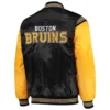 Boston Bruins The Enforcer Black and Yellow Satin Jacket - Image 2