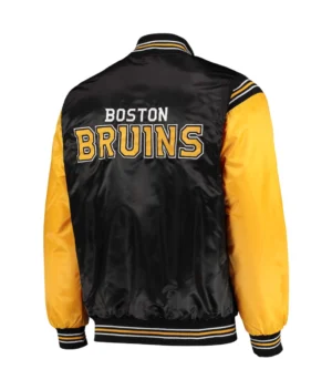 Alternative view of Boston Bruins The Enforcer Black and Yellow Satin Jacket