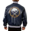 Buffalo Sabres Full Leather Navy Varsity Jacket - Image 2