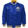 Buffalo Sabres Ace Defender Royal Blue Satin Varsity Jacket