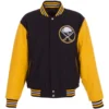 Buffalo Sabres Two Tone Wool Navy & Yellow Varsity Jacket