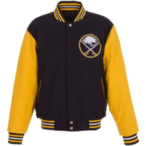 Buffalo Sabres Two Tone Wool Navy & Yellow Varsity Jacket