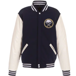 Buffalo Sabres Two Tone Wool & Leather Varsity Jacket