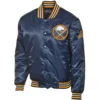 Buffalo Sabres Full Button Navy Satin Varsity Jacket