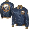 Buffalo Sabres Full Button Satin Varsity Jacket - Image 3