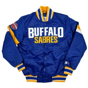 Buffalo Sabres Snap Up Satin Varsity Jacket