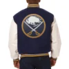Buffalo Sabres Two Tone Wool & Leather Varsity Jacket - Image 2