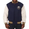 Buffalo Sabres Two Tone Navy & White Zipper Varsity Jacket