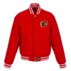 Calgary Flames One Color Full Wool Varsity Jacket