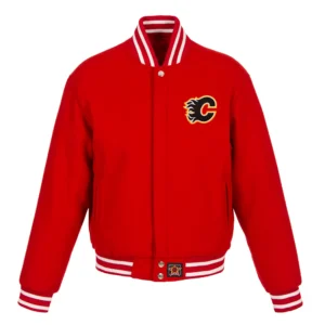 Calgary Flames One Color Full Wool Varsity Jacket