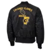 Calgary Flames Vintage Eye Of The Tiger Black Bomber Jacket - Image 2