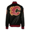 Calgary Flames Script Tail Satin Varsity Jacket - Image 2
