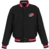Carolina Hurricanes One Color Black Zipper Varsity Jacket