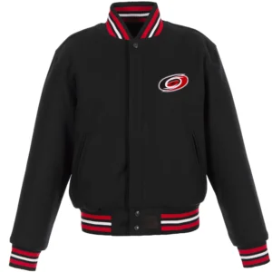 Carolina Hurricanes One Color Black Zipper Varsity Jacket