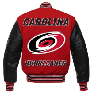 Alternative view of Carolina Hurricanes Letterman Wool/Leather Varsity Jacket