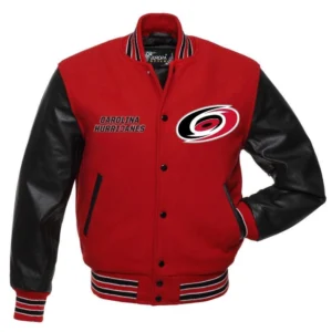 Carolina Hurricanes Letterman Red & Black Varsity Jacket
