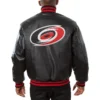 Carolina Hurricanes Full Leather Black Varsity Jacket - Image 2