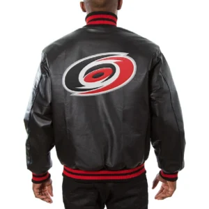 Alternative view of Carolina Hurricanes Full Leather Black Varsity Jacket