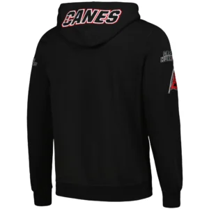 Alternative view of Carolina Hurricanes Pro Standard Classic Chenille Full-Zip Hoodie Black Varsity Jacket