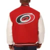 Carolina Hurricanes Two Tone Wool & Leather Varsity Jacket - Image 2