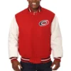 Carolina Hurricanes Two Tone Red/White Varsity Jacket