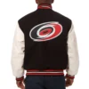 Carolina Hurricanes Two Tone Wool & Leather Varsity Jacket - Image 2